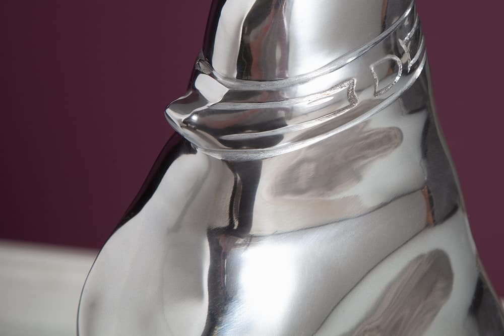 Elegante Windhund Skulptur GREYHOUND 70cm Aluminium Design Figur