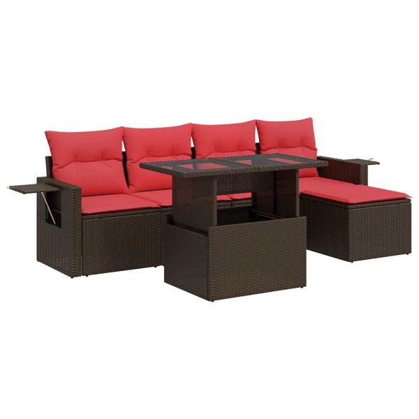 vidaXL 6 Peças Conjunto Sofás Jardim com Almofadões Pe/acácia Cinzento - 2875265885