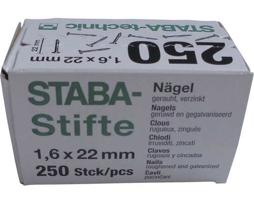 Spelden 1,6x22 mm Verpakking = 250 stuks