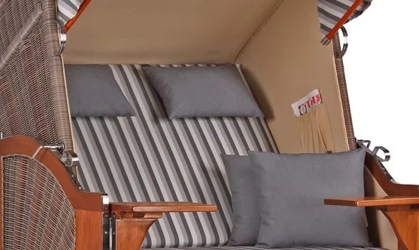 Strandstoel Nordstrand mahonie PE grijs design 545