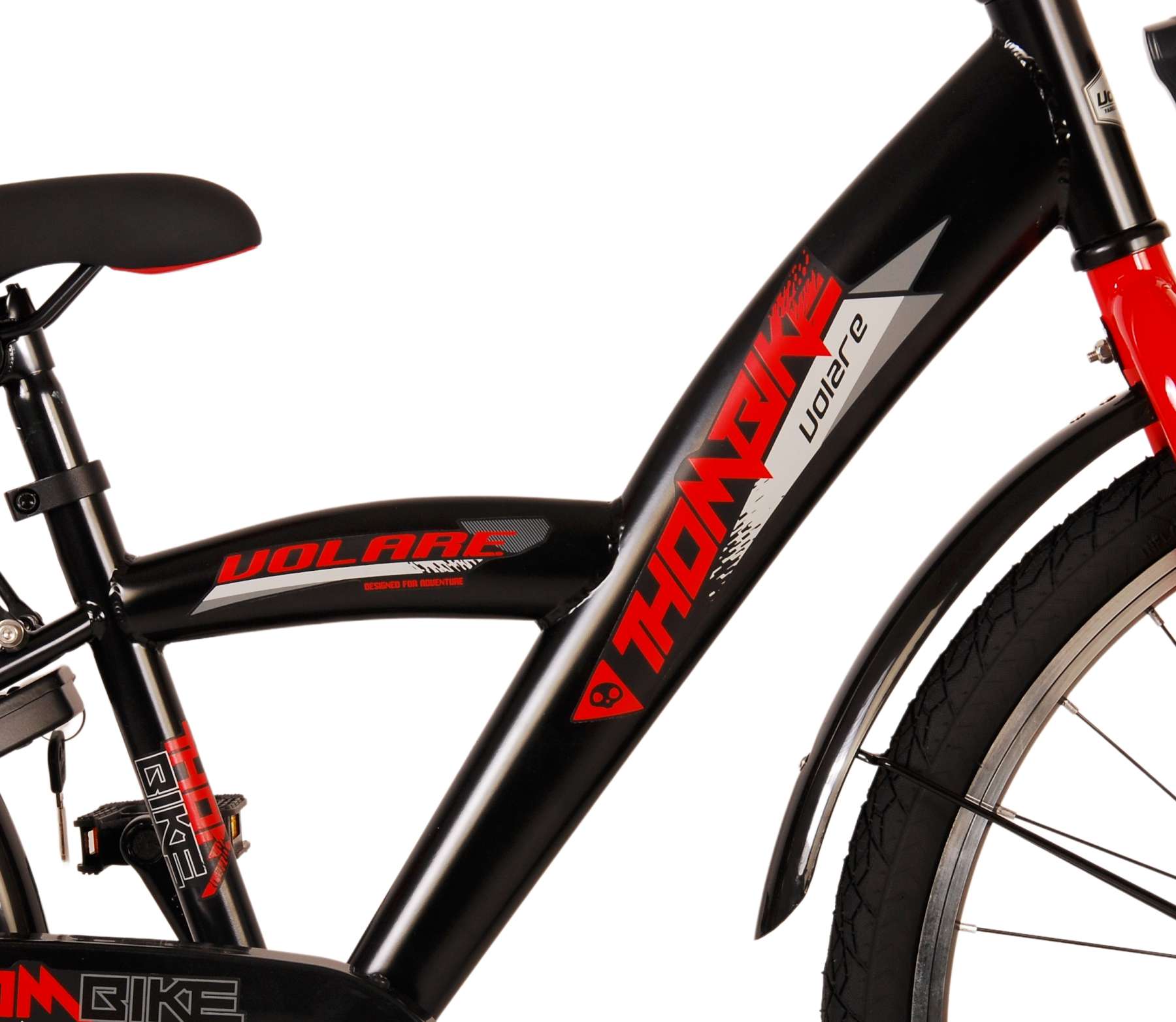 Kinderfahrrad Thombike für Jungen 24 Zoll Kinderrad in Schwarz Rot