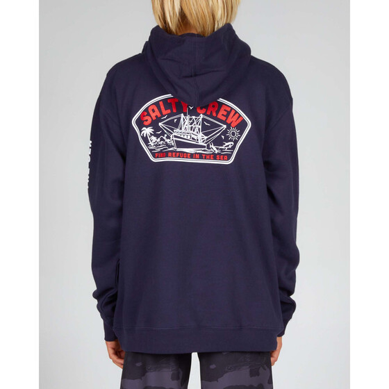 Salty Crew Trollin Boys Hood Fleece Navy Boys SU23