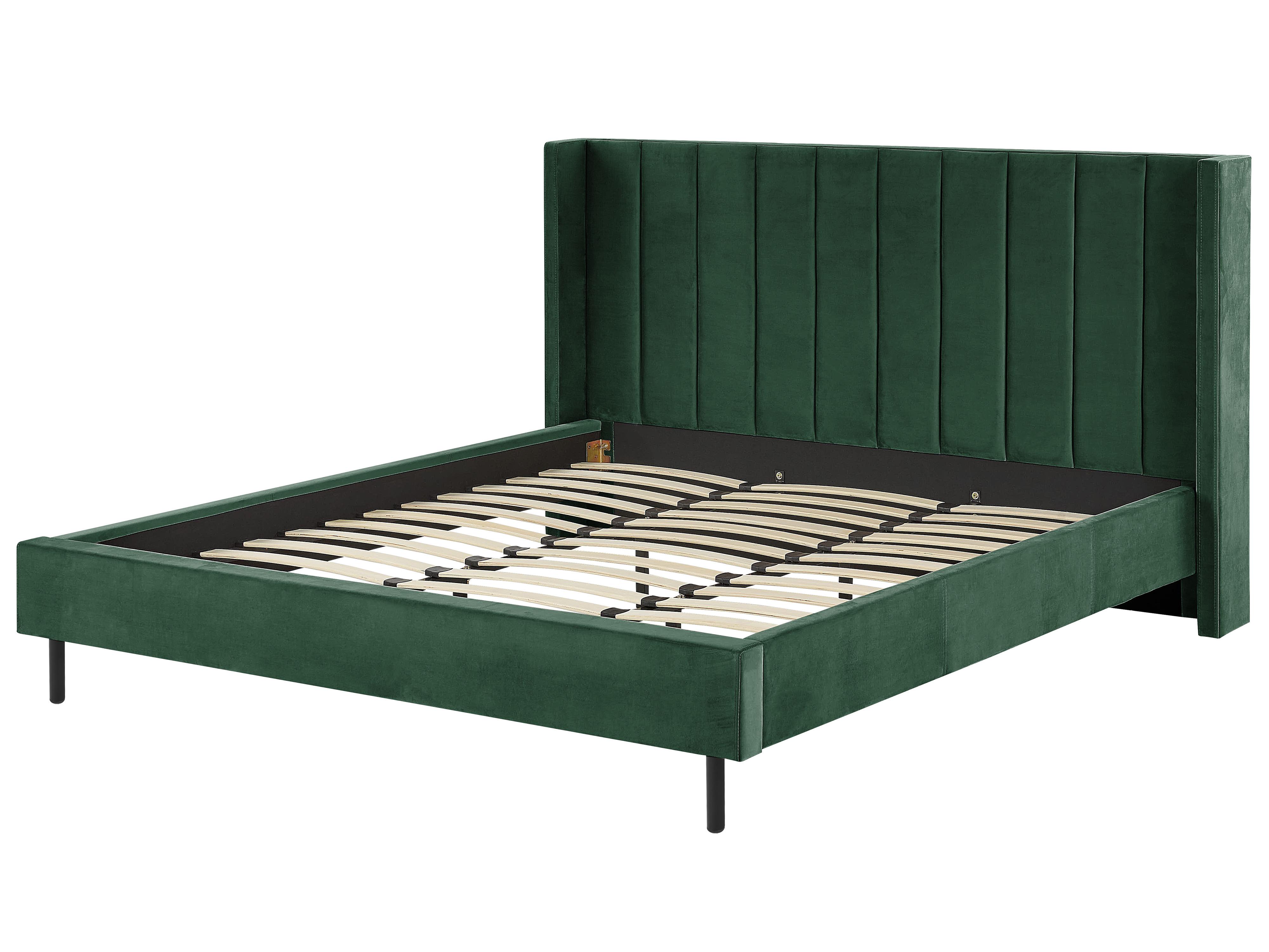 Bed Fluweel VILLETTE 180 x 200 cm Donkergroen