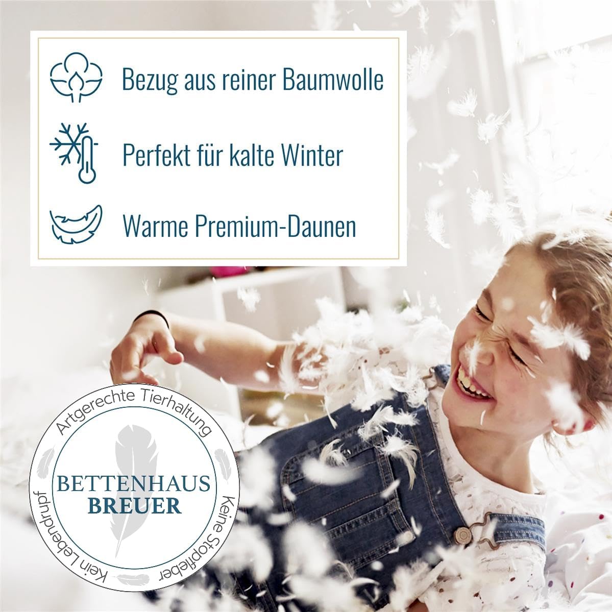 Bettdecke 135x200 | Daunendecke | Winterdecke | extra Warme Winterdaunendecke | 100% sibirische Daunen | Kassettenbettdecke Luxus | Daunenbettdecken | Oeko-TEX-Zertifiziert | 1100g