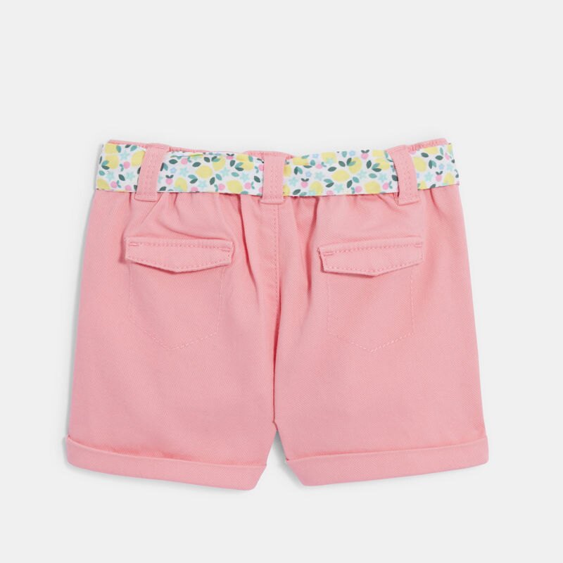 Short coton fantaisie rose bébé fille Rose