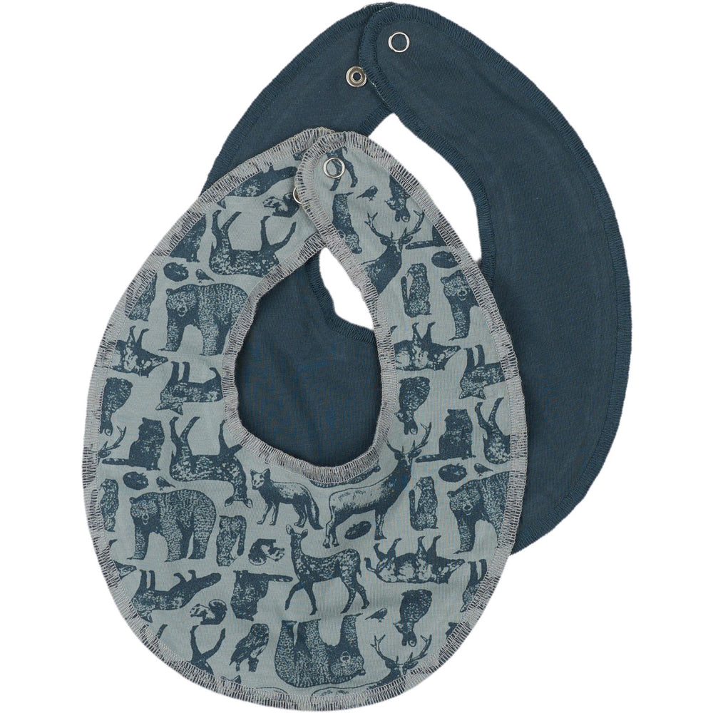 Køb Mikk-Line Orion Blue 2-Pak Baby Hagesmække Round