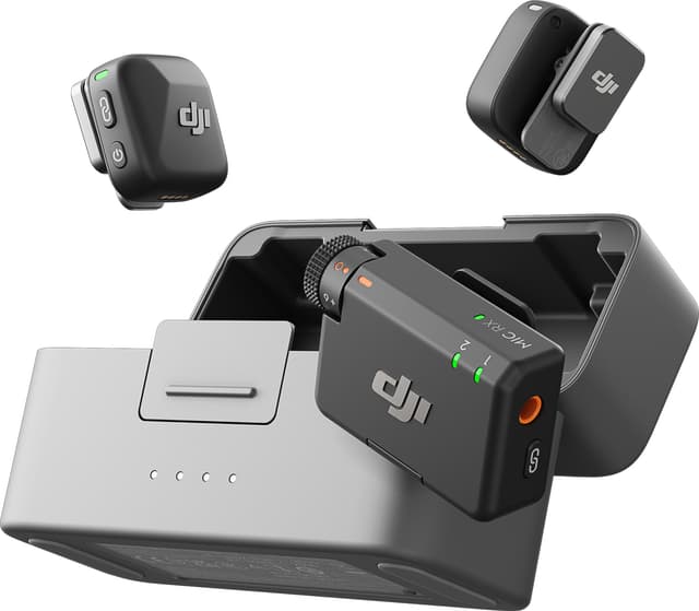 DJI Mic Mini lavalier mikrofonsæt med modtager og opladningsetui