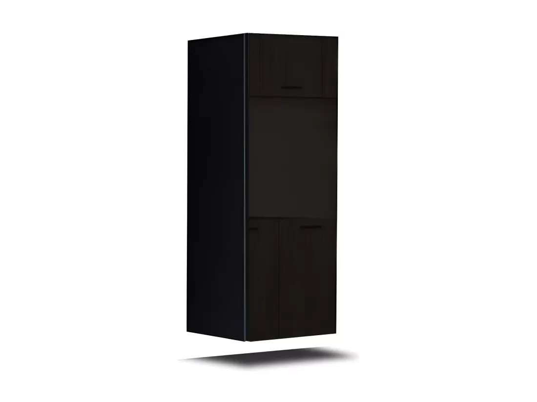 Meuble de salon noir collection CEPTO 37x91cm, 1 porte, 1 étagère.