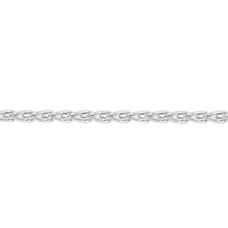 Bracelet mixte 18 cm - Maille Spiga - Or blanc 18 Carats - Largeur 1.4 mm