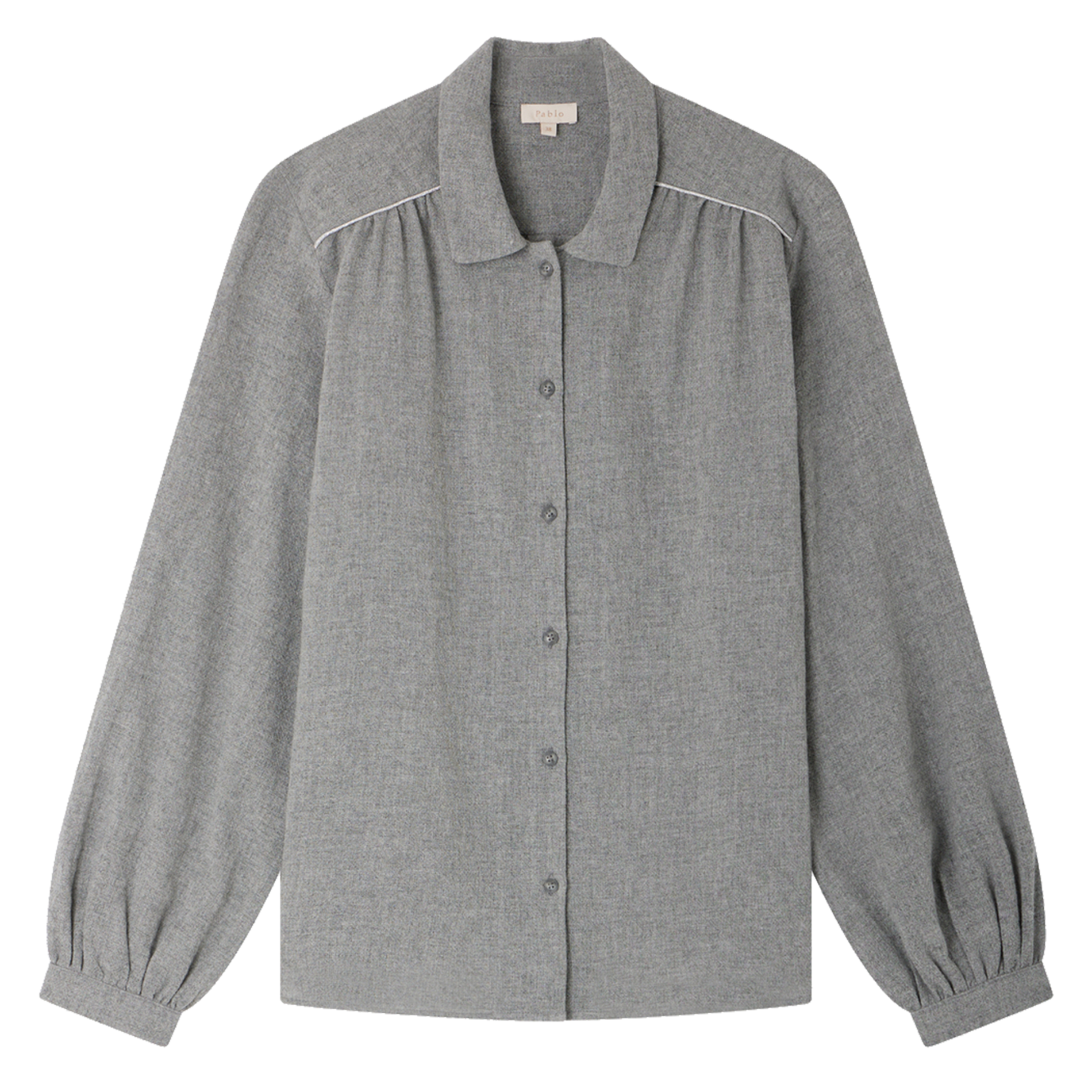 BERMA - Chemise col classique en laine mélangée | Gris