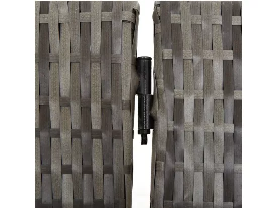 Cloison de séparation 5 panneaux gris résine tressée