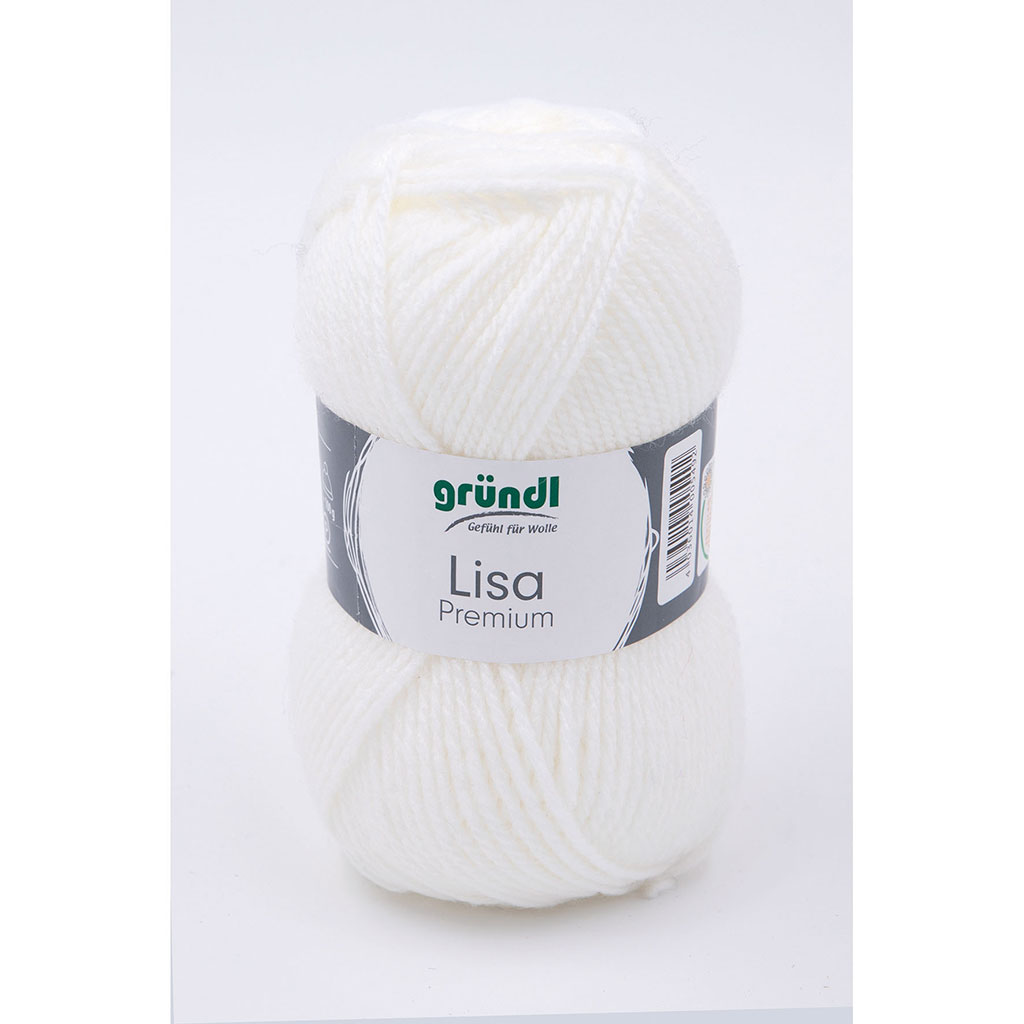 Pelote de laine LISA PREMIUM blanc 50g