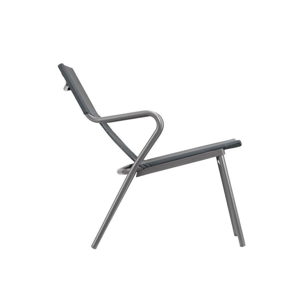 Niedriger Lounge - Sessel mit Großem Sitzkomfort Horizon Low 1P Batyline® Duo Grau Storm Grey