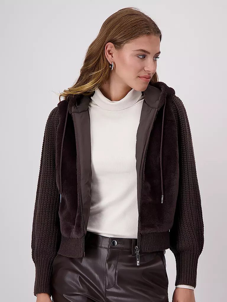 MONARI Jacke in Felloptik  braun