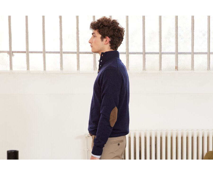 Pull col montant homme laine Navy - KILTAN