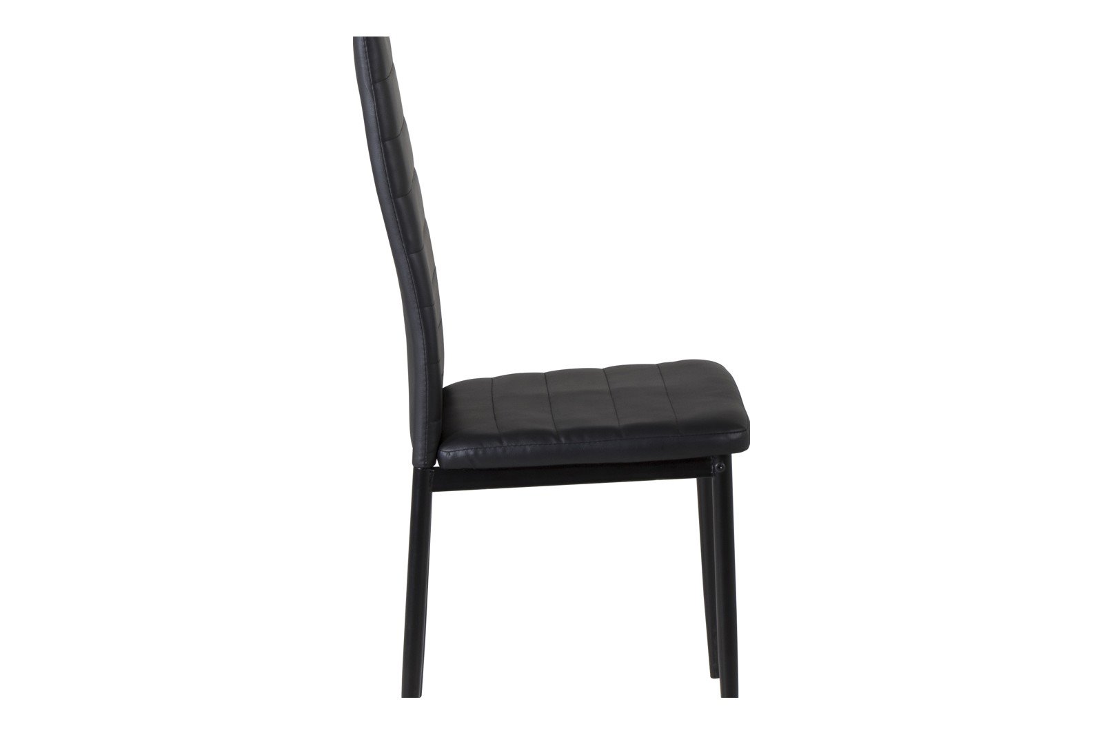 Slim Spisestol. Sett av 2. Sett av 2. Sort PU med sorte ben.