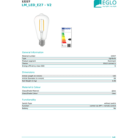 Eglo Connect-Z LED dråbepære 6W - dæmpbar