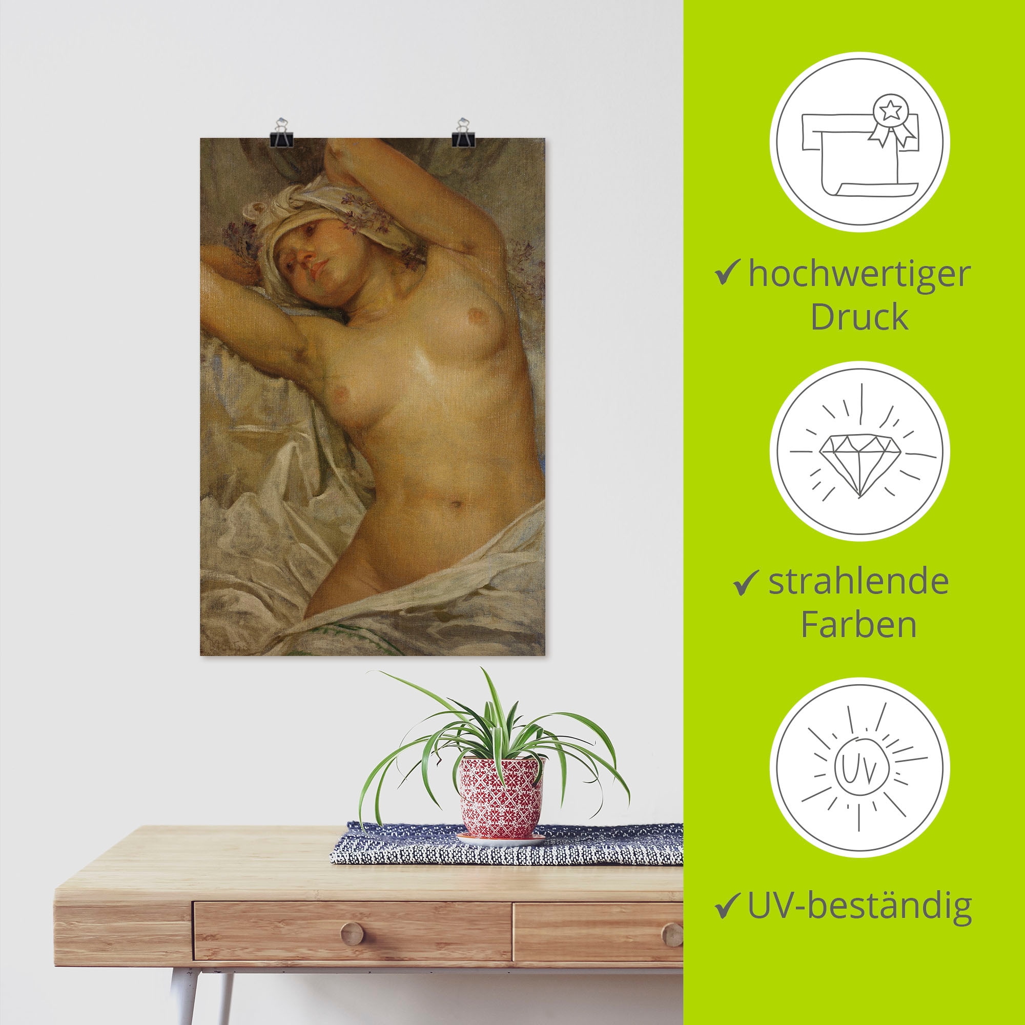Artland Poster »Mädchenakt. 1922.« Frau 1 Stk. tlg. als Leinwandbild, Poster, Wandaufkleber in verschied. Grössen