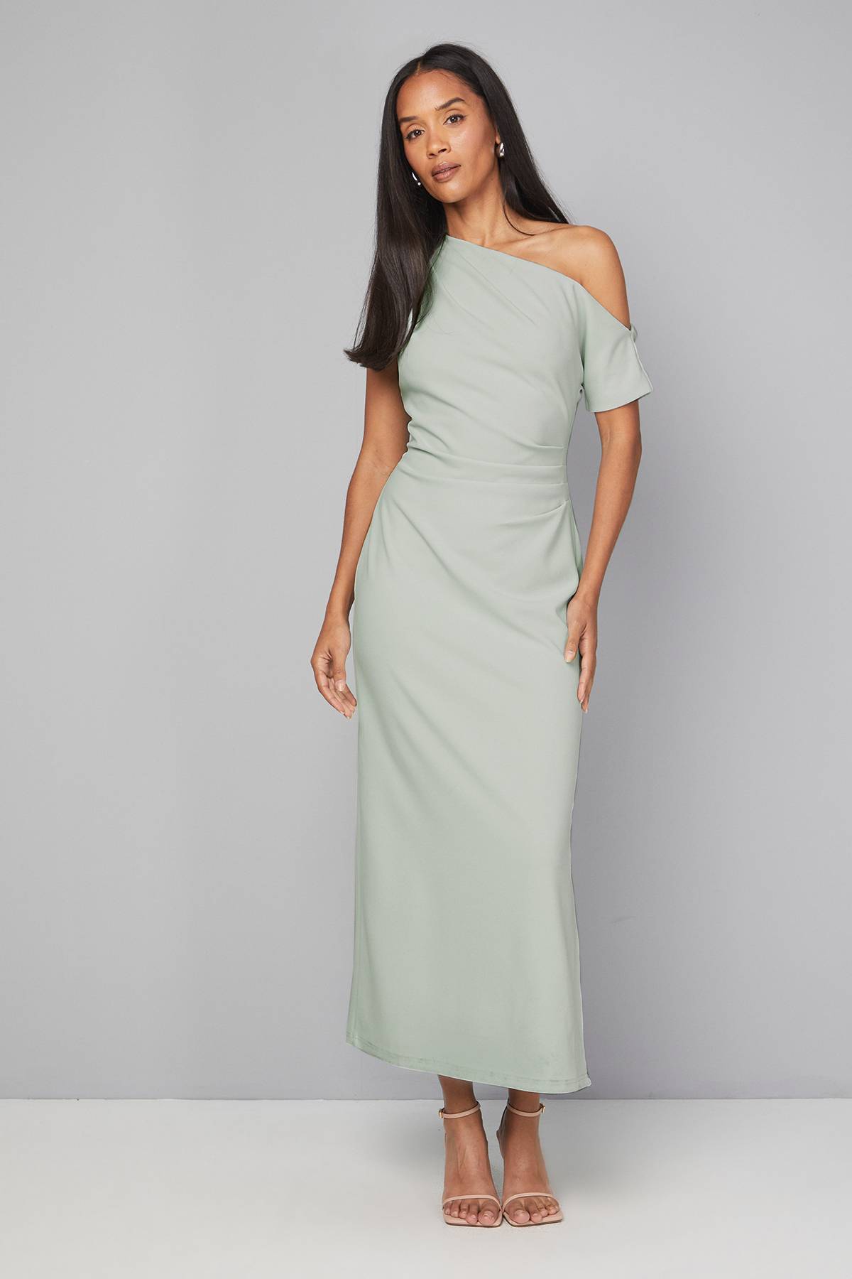 Wallis Robe Maxi Asymétrique en Jersey Crêpe