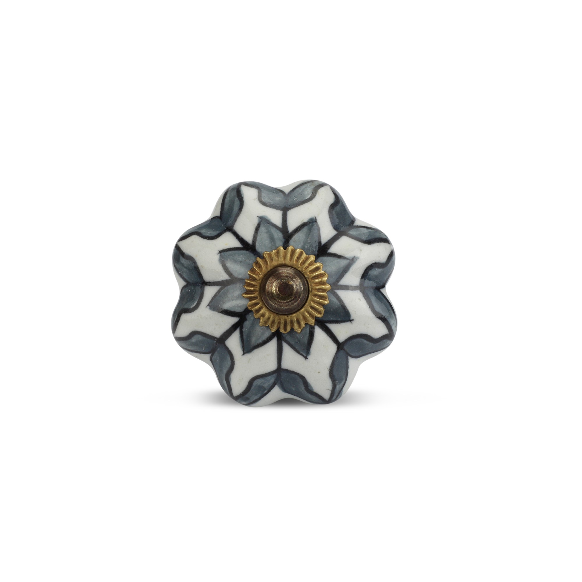 Knauf 'Blume', weiß/grau, Ø 4 cm, T 2,5 cm günstig bestellen