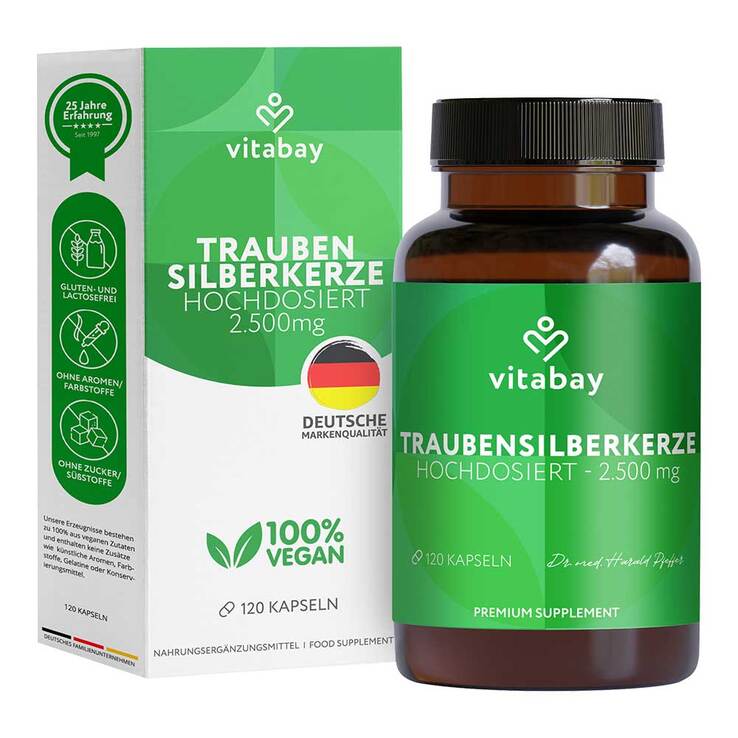 Traubensilberkerze Extrakt 2500 mg vegan Kapseln, 120 St