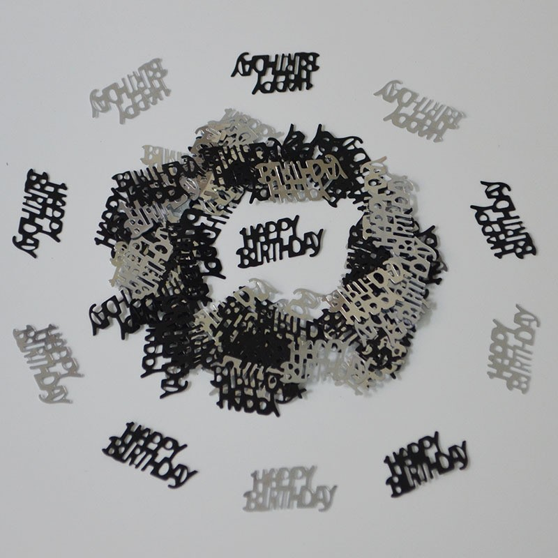 (15g) 3cm Konfetti Happy Birthday Party Dekoration Metallic Streukonfetti Tischdekoration - Silber
