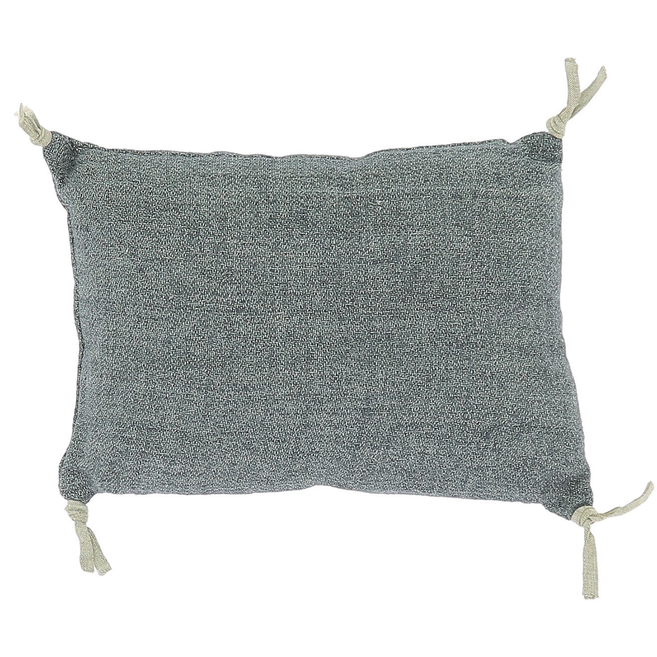 En Fil d'Indienne Housse de coussin Varanasi tweed de lin gris - 25x35 cm