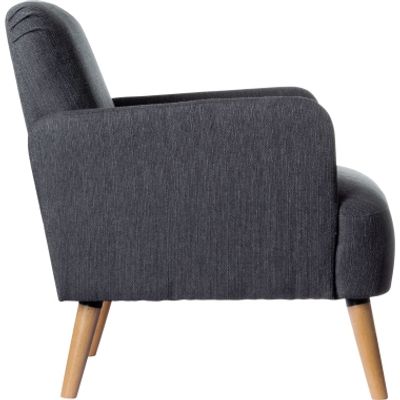 Fauteuil d'accueil BROOKS avec accoudoirs - pieds en hêtre massif - anthracite
