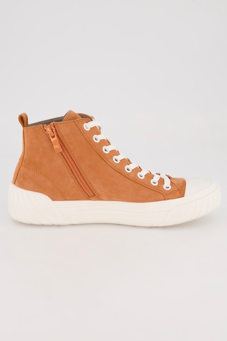 Caprice Leder-Sneaker, hoher Schaft, Zipper, Komfortweite