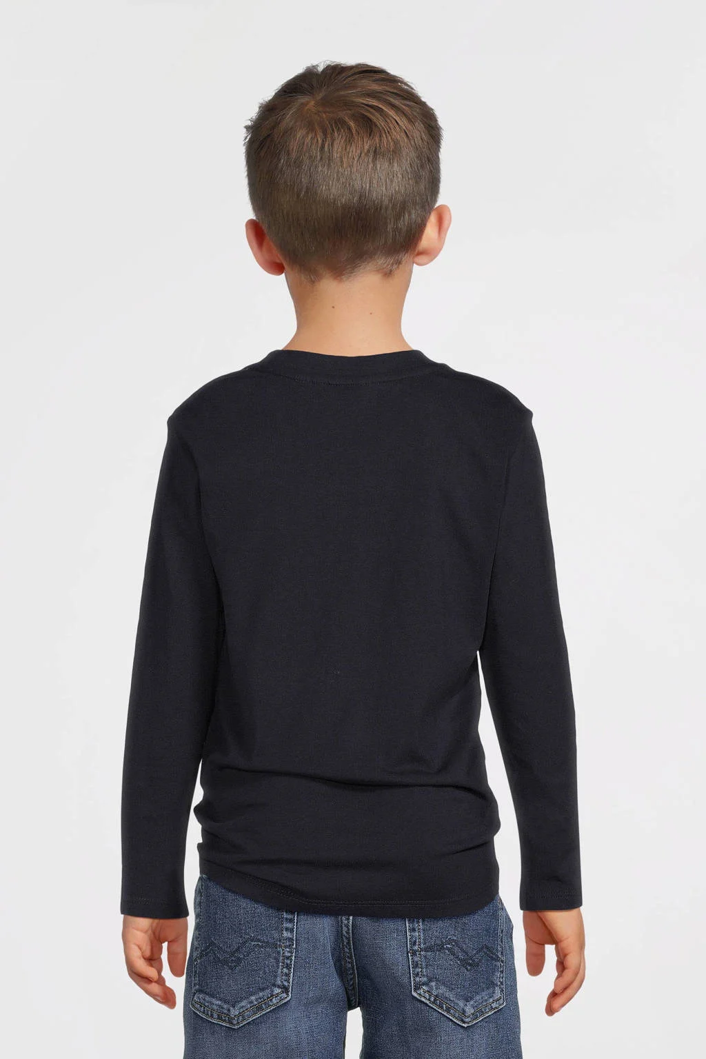 Moodstreet longsleeve Loek met printopdruk donkerblauw