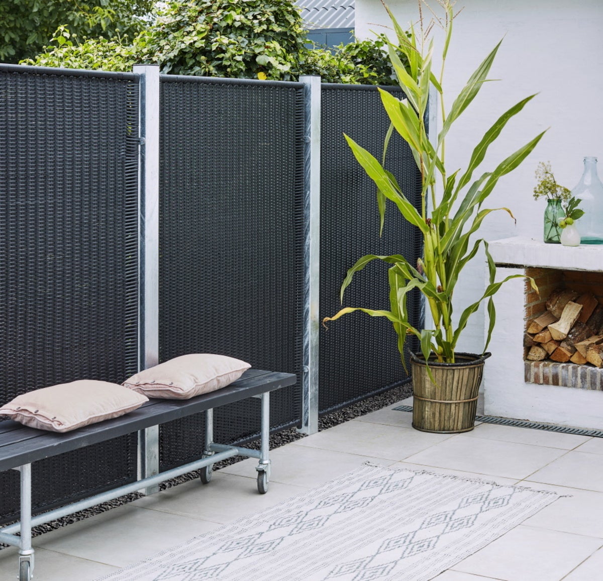 Gegalvaniseerde stalen paal, vierkant 8x8x186cm - voor betonnering in