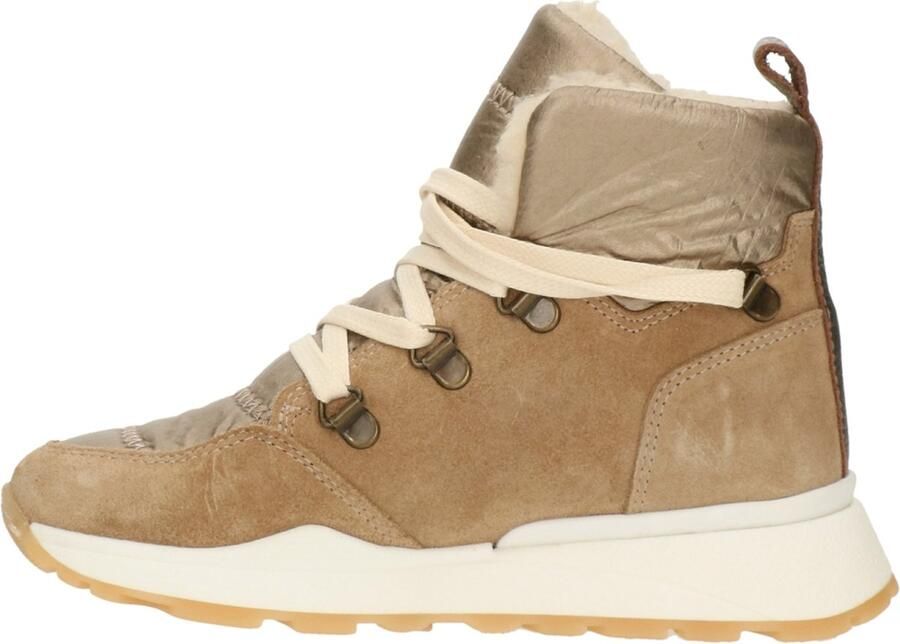 Bullboxer Beige Suède Enkelboots met Stijlvolle Details Beige