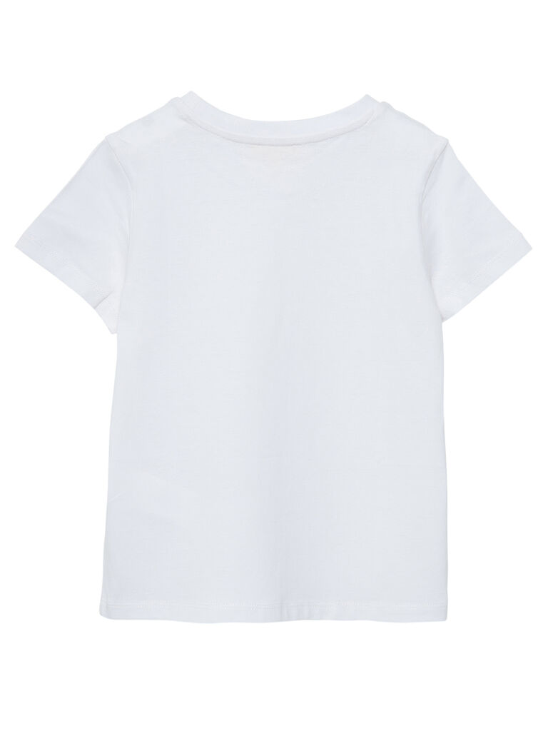 Tee shirt manches courtes garçon uni blanc