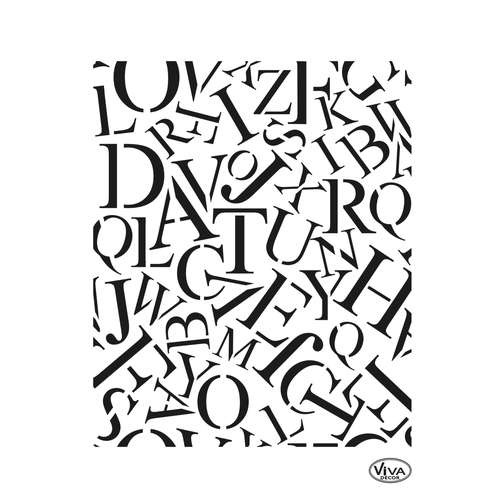 VIVA DECOR Universal-Schablone, Buchstaben Allover
