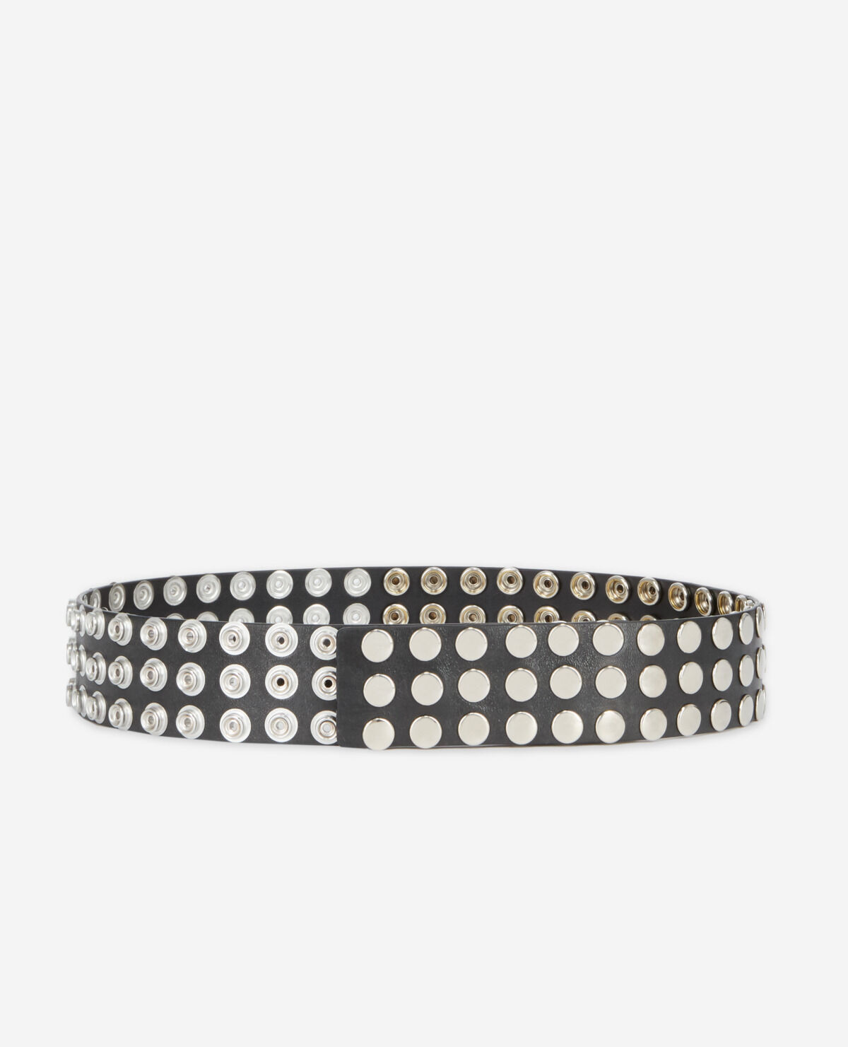Ceinture large en cuir noire