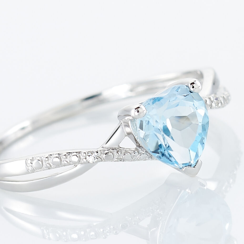 Bague Clothilde Or Blanc Topaze Et Oxyde De Zirconium