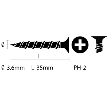 GAMMA gipsplaatschroef 3,6x35 mm 500 stuks