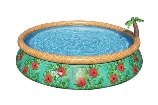 Bestway Fast Set 57416, 9677 L, Indrammet/oppustelig pool, Voksen & barn, Flerfarvet, 24,2 kg