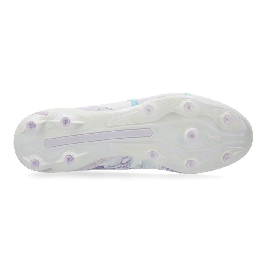 PUMA King Ultimate FG/AG Brilliance - Blanc/Noir/Spring Lavender Femme ÉDITION LIMITÉE
