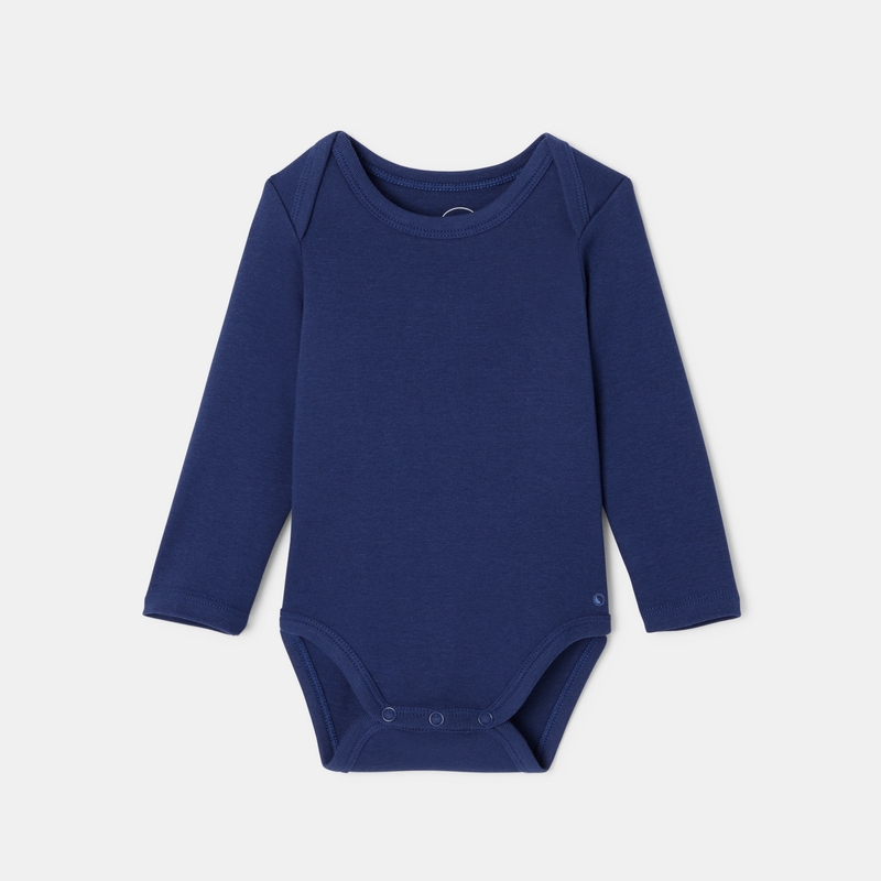 Lot de 3 bodies manches longues en coton bio bleu mixte Absorba