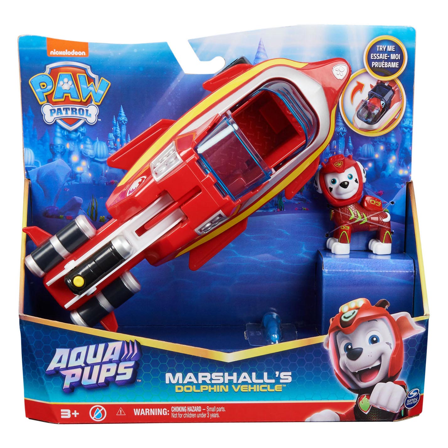 PAW Patrol Aqua Pups Marshall Deluxe Voertuig