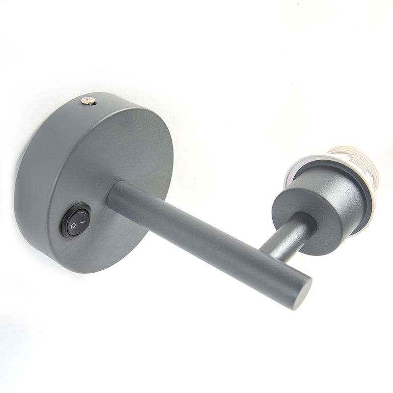 Moderne wandlamp donkergrijs 1-lichts met schakelaar - Combi