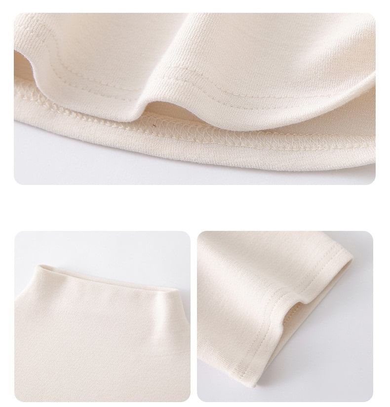 Magimomo - T-shirt met korte mouwen en mockneck, effen
