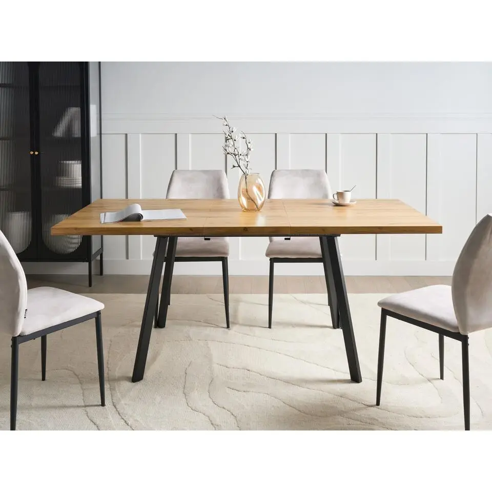 HARLOW - Uitschuifbare eettafel - Bruin - MDF