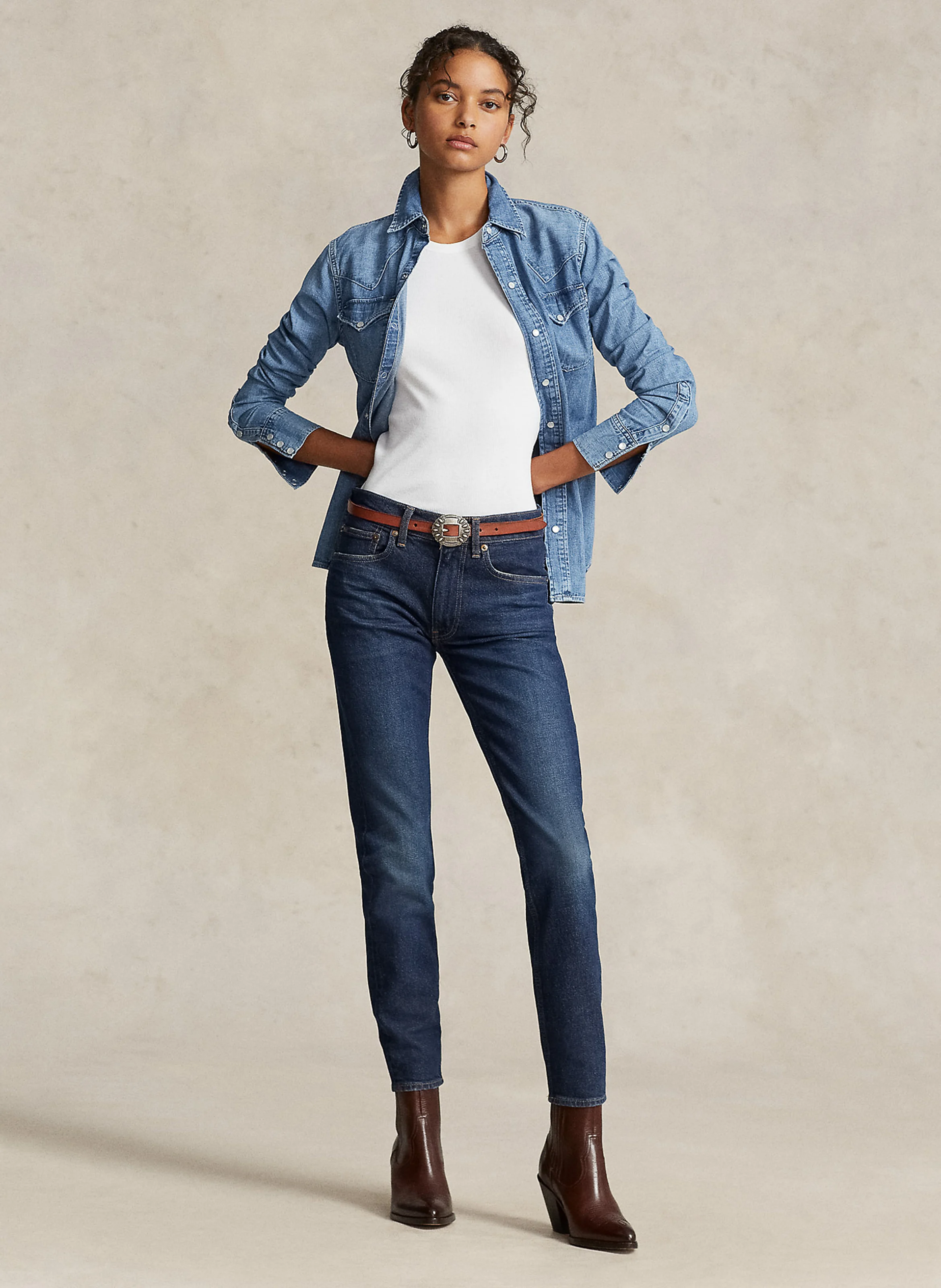 Jean skinny en coton stretch | Bleu