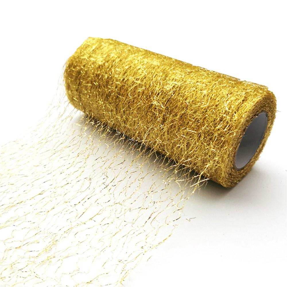 (15cmx10m) Tüll Geschenkband Deko Organza Band - Gold