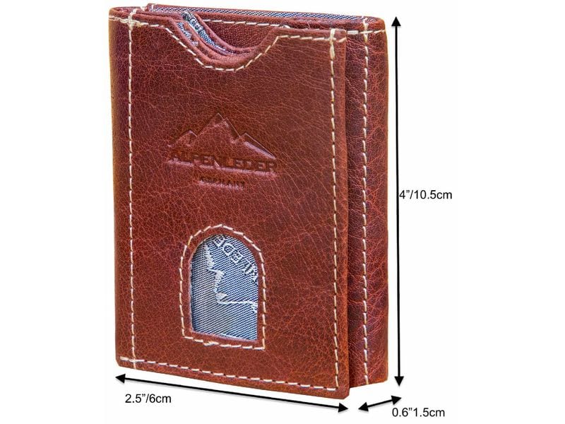 Alpenleder Portemonnaie Pocket Brandy Herren Geldbeutel