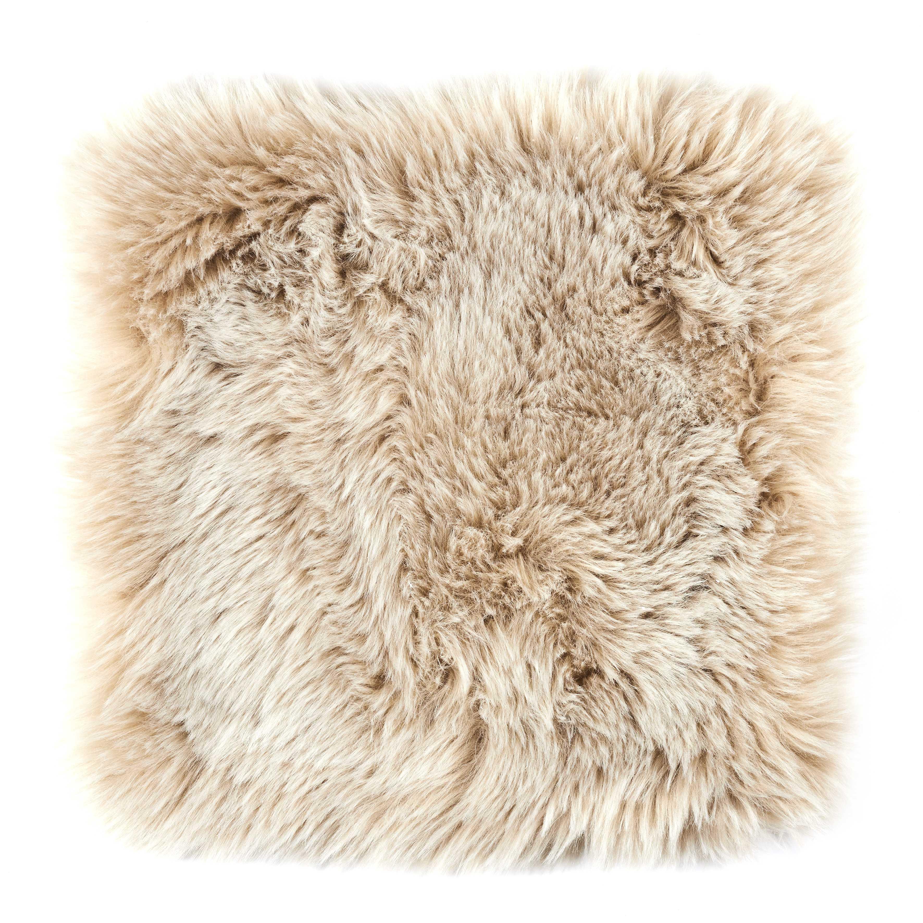 COUSSIN EFFET FOURRURE BEIGE 40X40CM