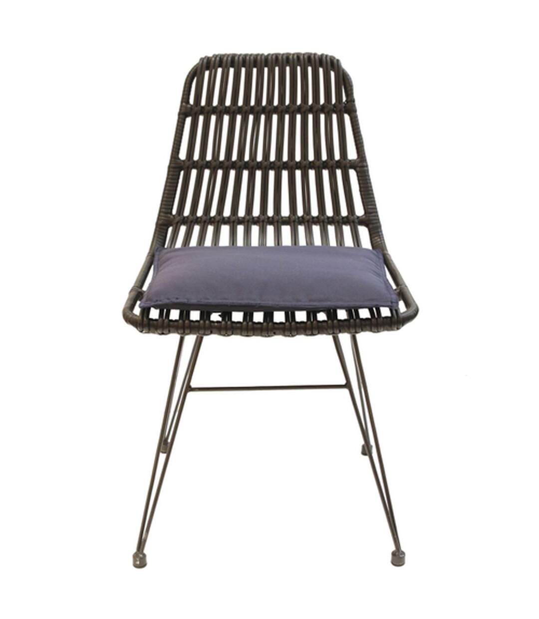 Chaise de jardin tressée design ethnique Surabaya - Noir