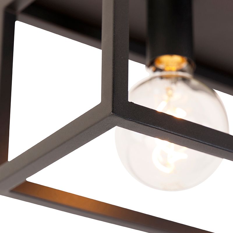 Industriële plafondlamp zwart 99,5 cm 4-lichts - Cage